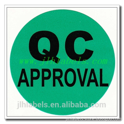 "QCAPPROVAL"Sticker Label,fluorescent color ,2" circle diameter ,500 labels/roll
